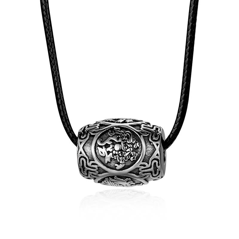 Halskette mit tibetischem Buddha Stones „Om Mani Padme Hum“ mit vier mythischen Tieren aus Titanstahl und Weisheitsanhänger - image 6