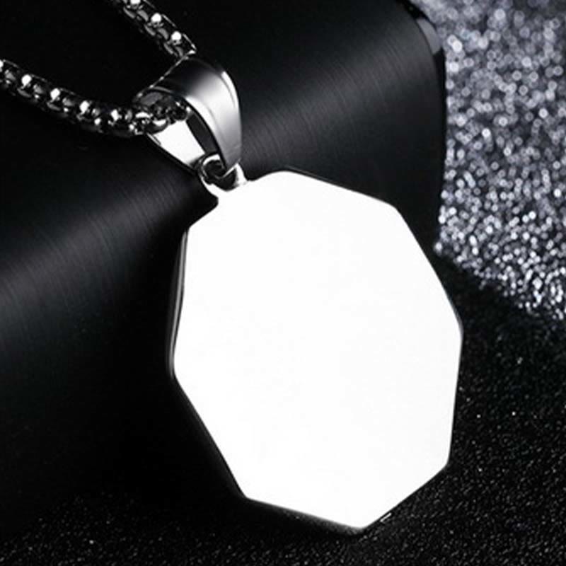 Buddha Stones ​​Titan Stahl Bagua Yin Yang Muster Balance Halskette Anhänger - image 14