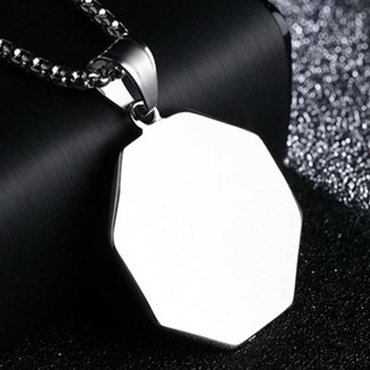 Buddha Stones ​​Titan Stahl Bagua Yin Yang Muster Balance Halskette Anhänger - image 14