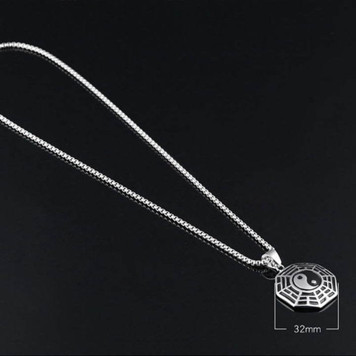 Buddha Stones ​​Titan Stahl Bagua Yin Yang Muster Balance Halskette Anhänger - image 17