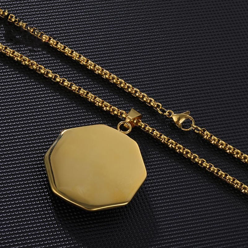 Buddha Stones ​​Titan Stahl Bagua Yin Yang Muster Balance Halskette Anhänger - image 3
