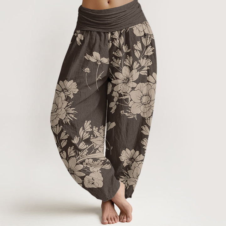 Buddha Stones Lässige Haremshose mit Pfingstrosenblüten und Blättern für Damen, elastische Taille - Sienna - US22, UK/AU26, EU54 (6XL) - image 5