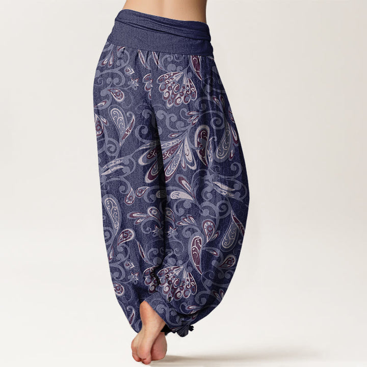 Lässige Haremshose mit Blumenmuster und Buddha Stones für Damen, elastische Taille - image 7