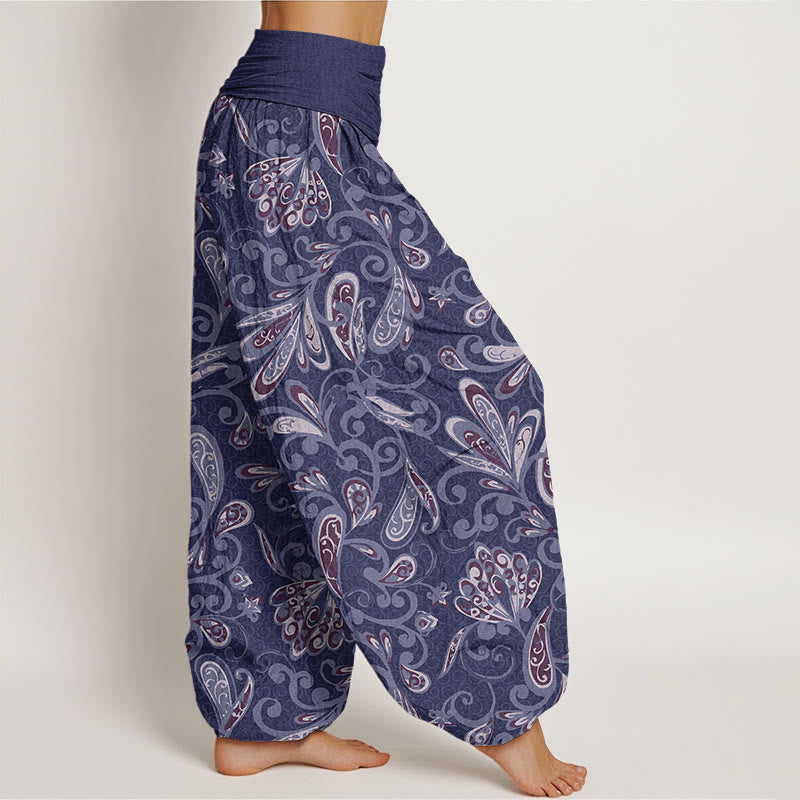 Lässige Haremshose mit Blumenmuster und Buddha Stones für Damen, elastische Taille - image 6