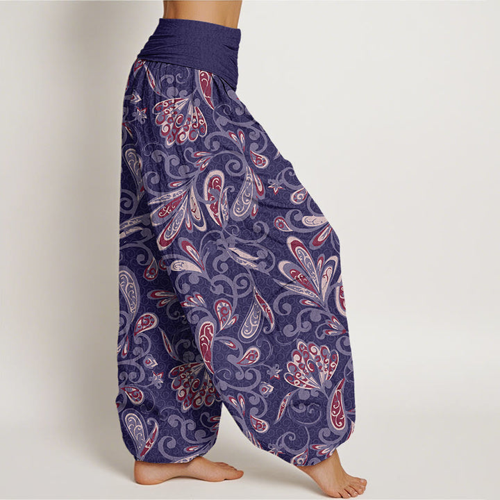 Lässige Haremshose mit Blumenmuster und Buddha Stones für Damen, elastische Taille - image 9