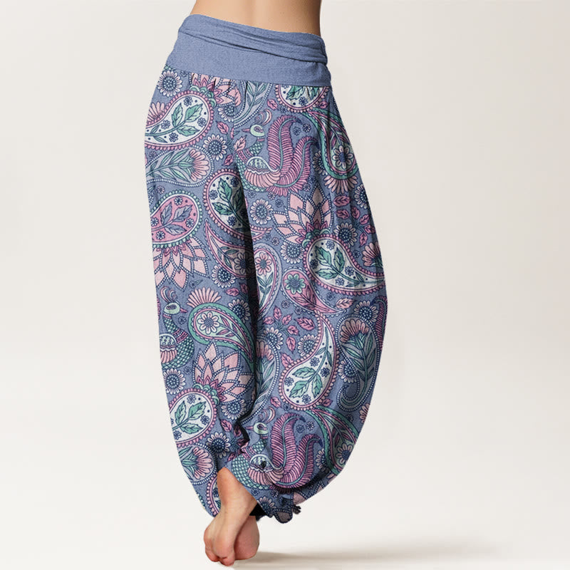 Haremshose für Damen mit elastischer Taille und Buddha Stones, Cashew-Blume, Pfau, Sonnenblume - image 10