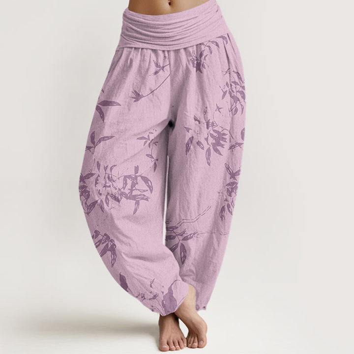 Haremshose für Damen mit Buddha Stones -Zweig-Muster und elastischer Taille - Rosa - US22， UK/AU26，EU54 (6XL) - image 8