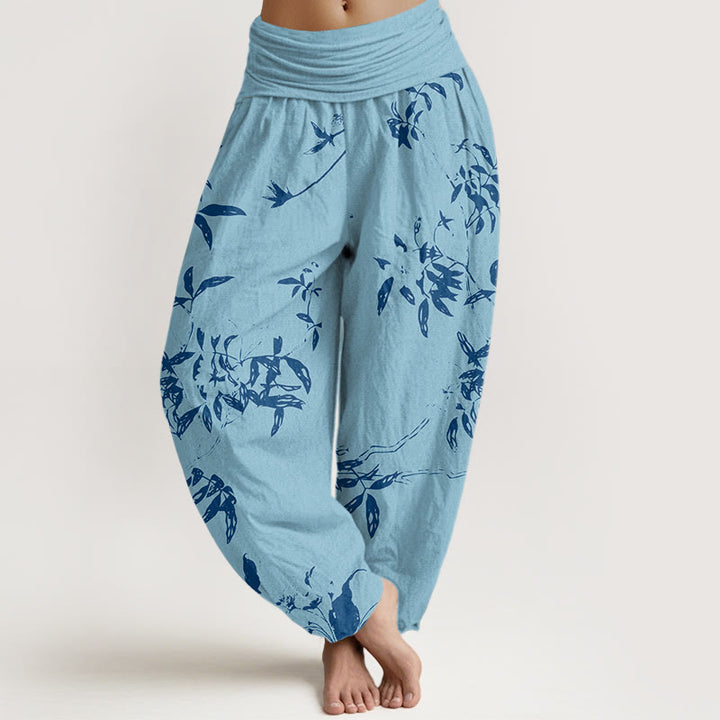 Haremshose für Damen mit Buddha Stones -Zweig-Muster und elastischer Taille - DeepSkyBlue - US22， UK/AU26，EU54 (6XL) - image 5