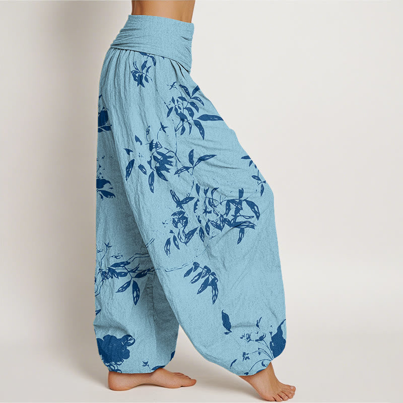 Haremshose für Damen mit Buddha Stones -Zweig-Muster und elastischer Taille - image 6