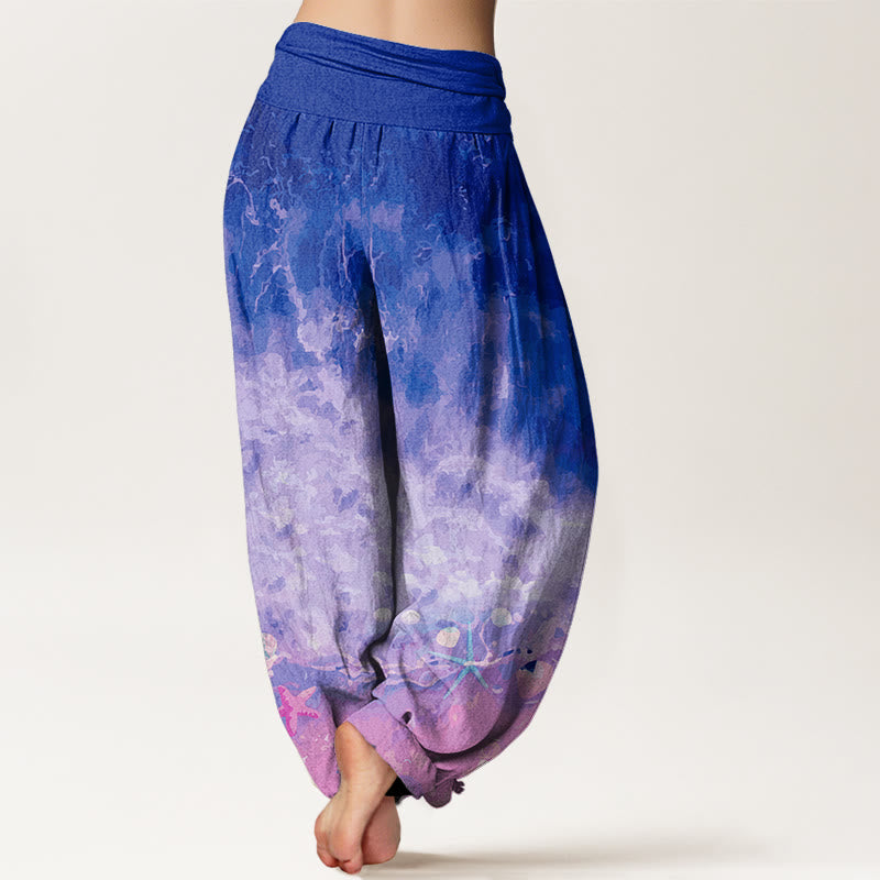 Buddha Stones Vast Ocean Pattern Damen Haremshose mit elastischer Taille - image 10