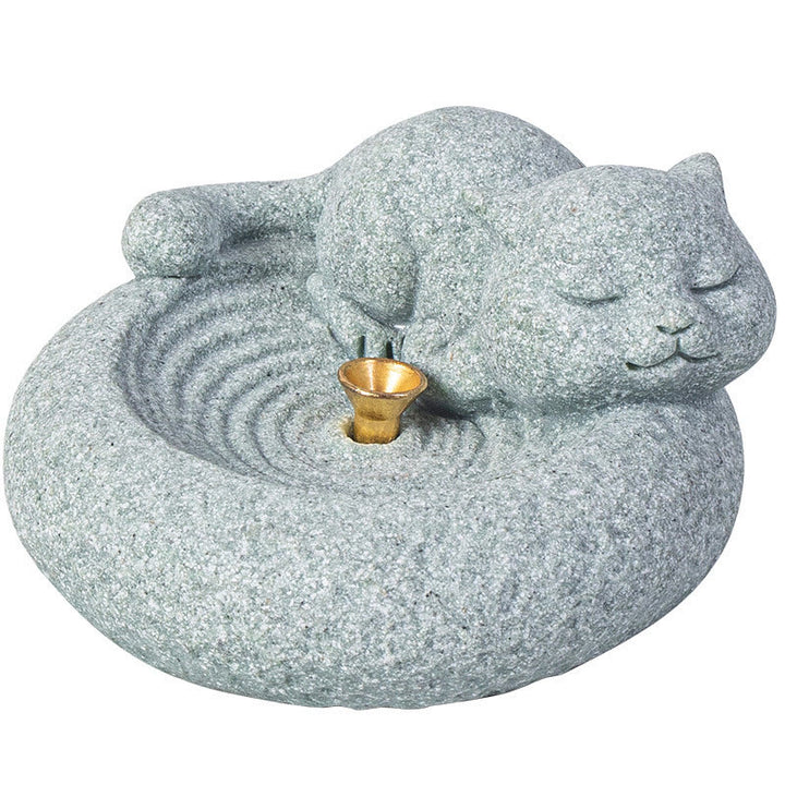 Buddha Stones, süße, faule, stehende Katze, heilender Weihrauchbrenner, Schreibtisch-Dekoration