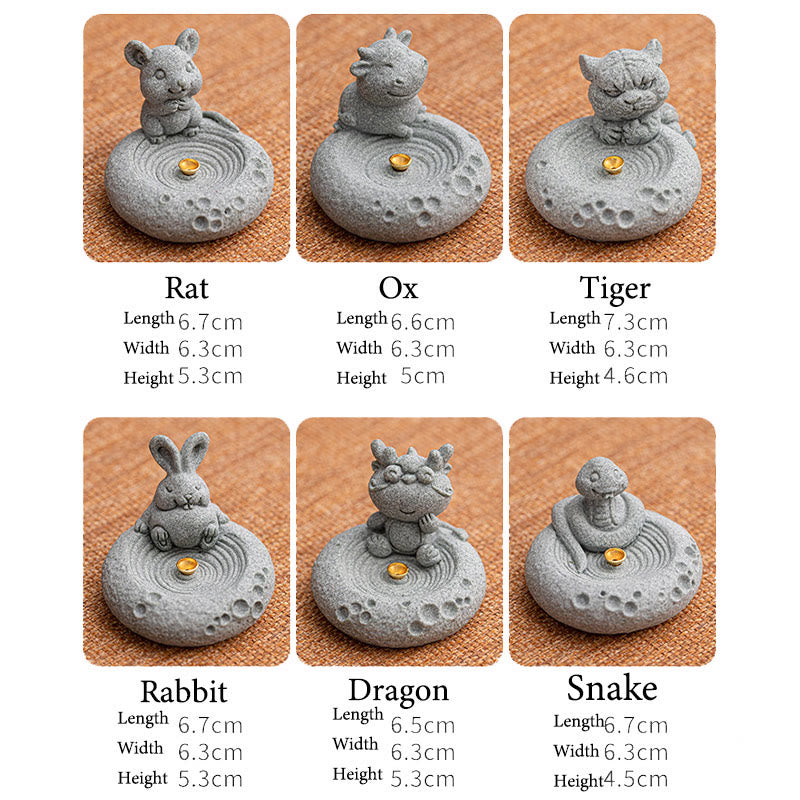 Buddha Stones, chinesisches Sternzeichen, heilender Weihrauchbrenner, Schreibtisch-Dekoration