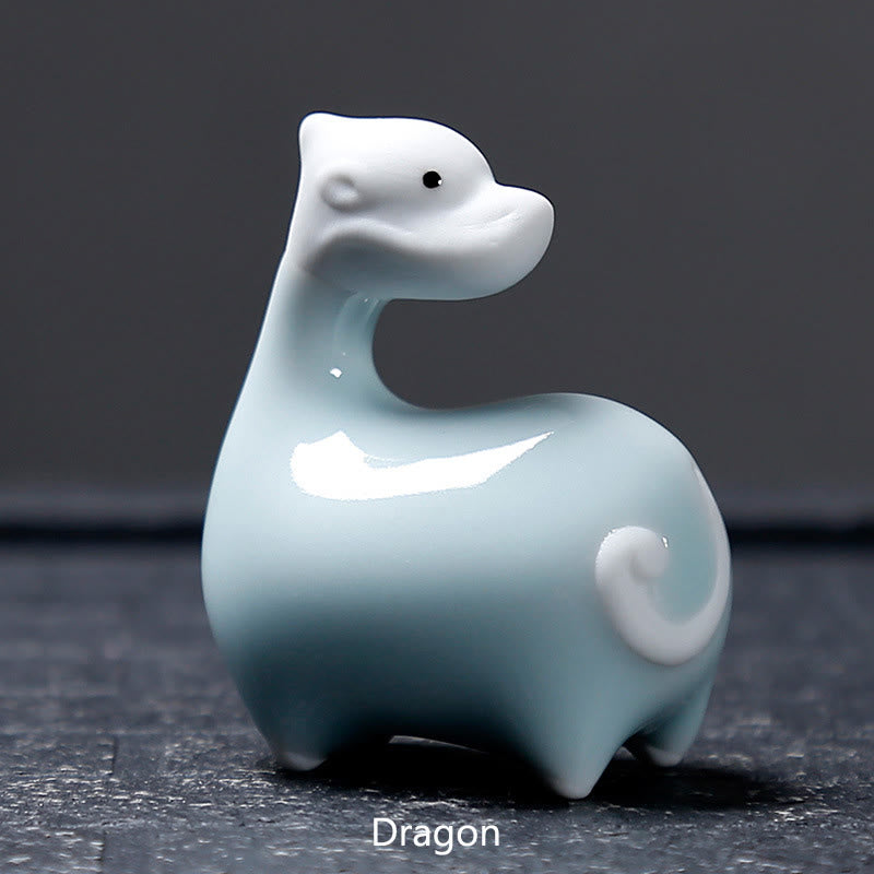 Buddha Stones, chinesisches Sternzeichen, Keramik, Tee-Haustier, Heimdekoration - Weißer Drache 6,6 x 6,8 cm - image 24