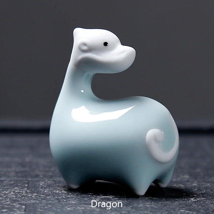 Buddha Stones, chinesisches Sternzeichen, Keramik, Tee-Haustier, Heimdekoration - Weißer Drache 6,6 x 6,8 cm - image 24