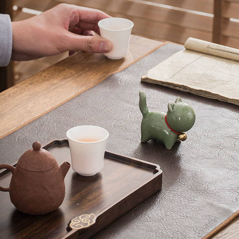 Buddha Stones ​​Mini süße Glück Glocke Katze Tee Haustier Keramik Hause Schreibtisch Figur Dekoration - image 5