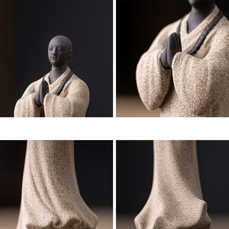Buddha Stones, meditierend, betender Mönch, Figur aus Keramik, Mitgefühl, Gelassenheit, Heimdekoration - image 18