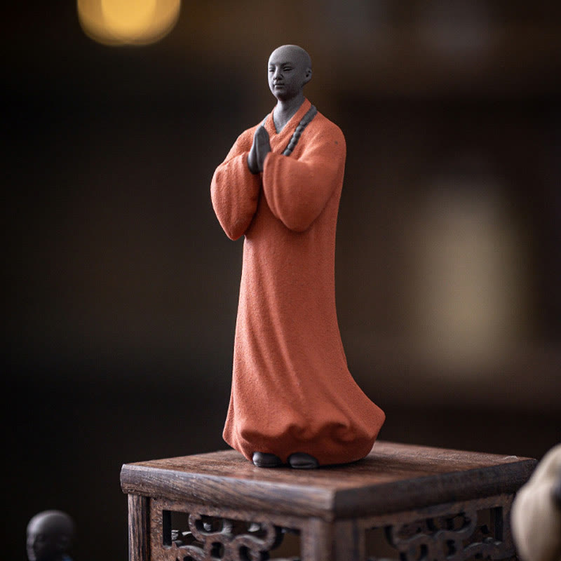 Buddha Stones, meditierend, betender Mönch, Figur aus Keramik, Mitgefühl, Gelassenheit, Heimdekoration - image 6