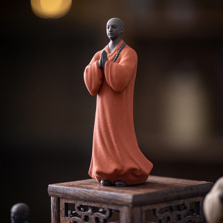 Buddha Stones, meditierend, betender Mönch, Figur aus Keramik, Mitgefühl, Gelassenheit, Heimdekoration - image 6