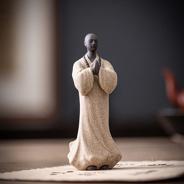 Buddha Stones, meditierend, betender Mönch, Figur aus Keramik, Mitgefühl, Gelassenheit, Heimdekoration - image 13