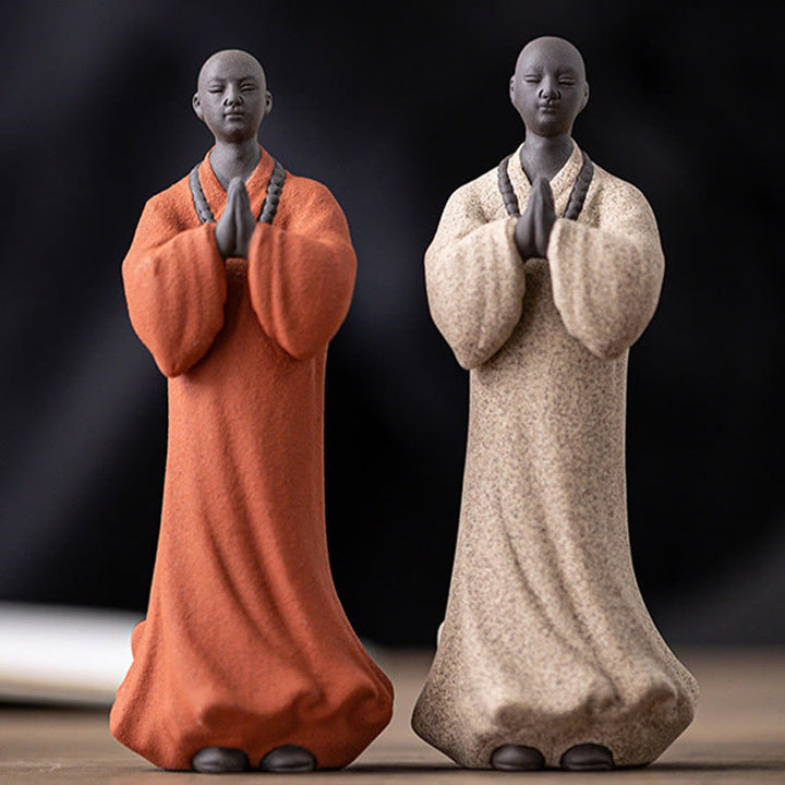 Buddha Stones, meditierend, betender Mönch, Figur aus Keramik, Mitgefühl, Gelassenheit, Heimdekoration - image 9