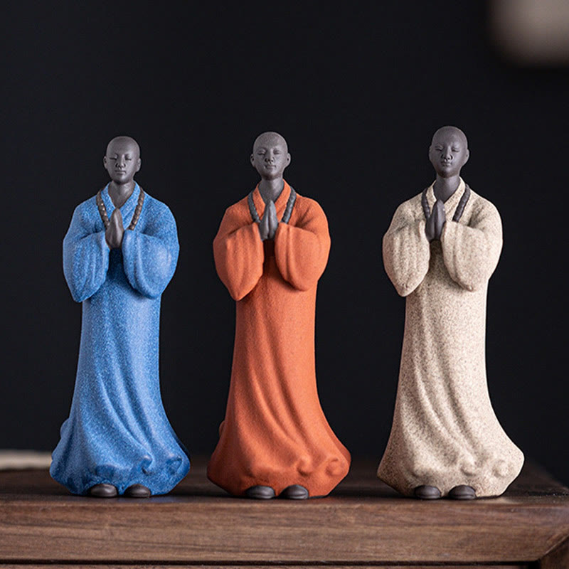 Buddha Stones, meditierend, betender Mönch, Figur aus Keramik, Mitgefühl, Gelassenheit, Heimdekoration - image 0