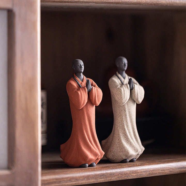 Buddha Stones, meditierend, betender Mönch, Figur aus Keramik, Mitgefühl, Gelassenheit, Heimdekoration - image 7