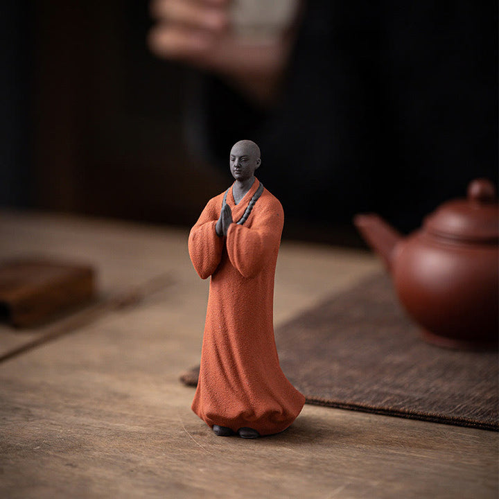 Buddha Stones, meditierend, betender Mönch, Figur aus Keramik, Mitgefühl, Gelassenheit, Heimdekoration - image 5