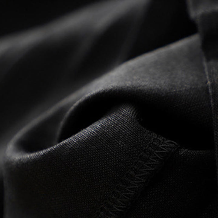 Buddha Stones - Einfarbige Damenhose aus elastischem Baumwollleinen mit Knopfleiste vorne und Taschen - image 33