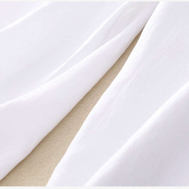 Buddha Stones - Einfarbige Damenhose aus elastischem Baumwollleinen mit Knopfleiste vorne und Taschen - image 28