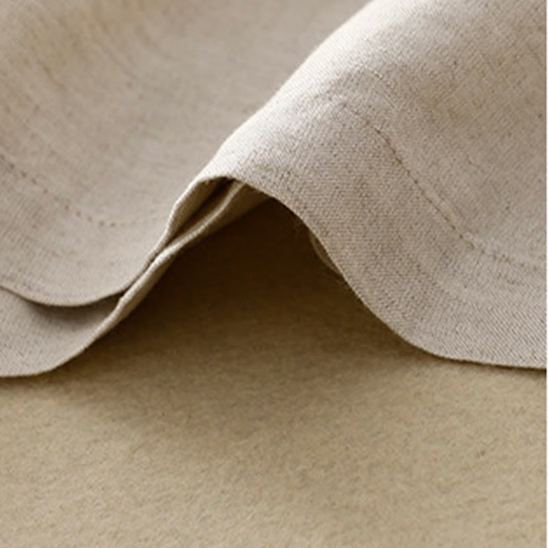 Buddha Stones - Einfarbige Damenhose aus elastischem Baumwollleinen mit Knopfleiste vorne und Taschen - image 21