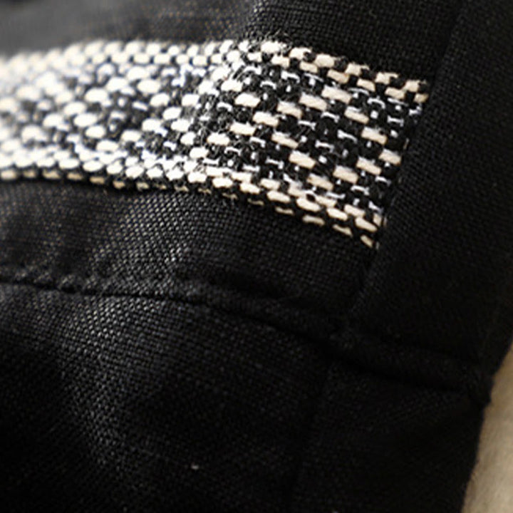 Buddha Stones - Einfarbige Damenhose aus elastischem Baumwollleinen mit Knopfleiste vorne und Taschen - image 32