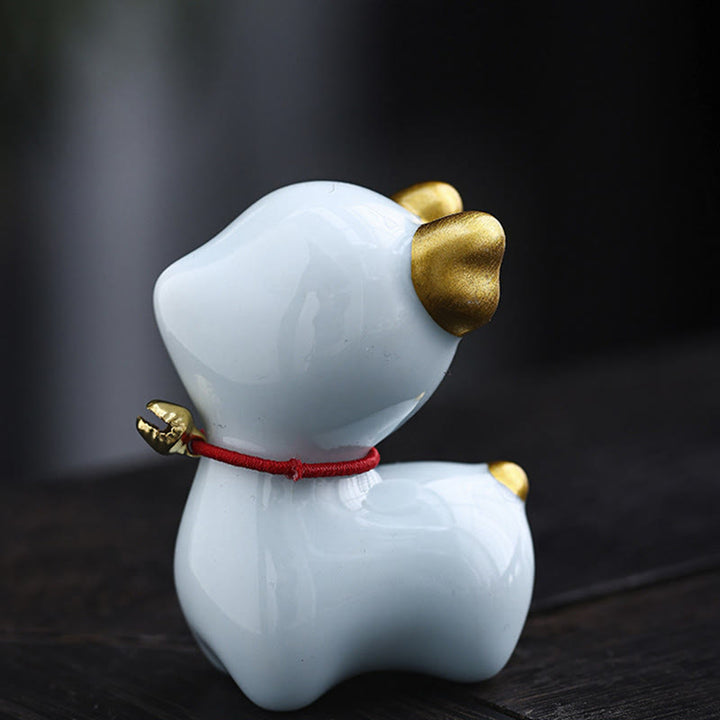 Buddha Stones ​​Mini Hirsch Tee Haustier Keramik Hause Schreibtisch Figur Dekoration - Blauer Hirsch 4*2,7*5,3 cm - image 8
