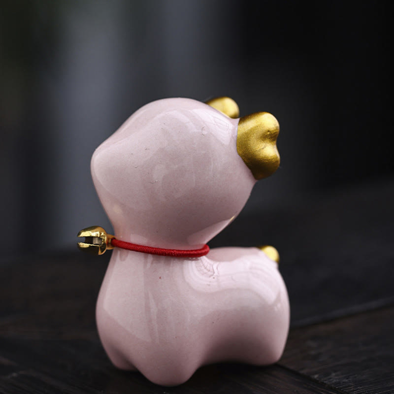 Buddha Stones ​​Mini Hirsch Tee Haustier Keramik Hause Schreibtisch Figur Dekoration - Rosa Hirsch 4 x 2,7 x 5,3 cm - image 20
