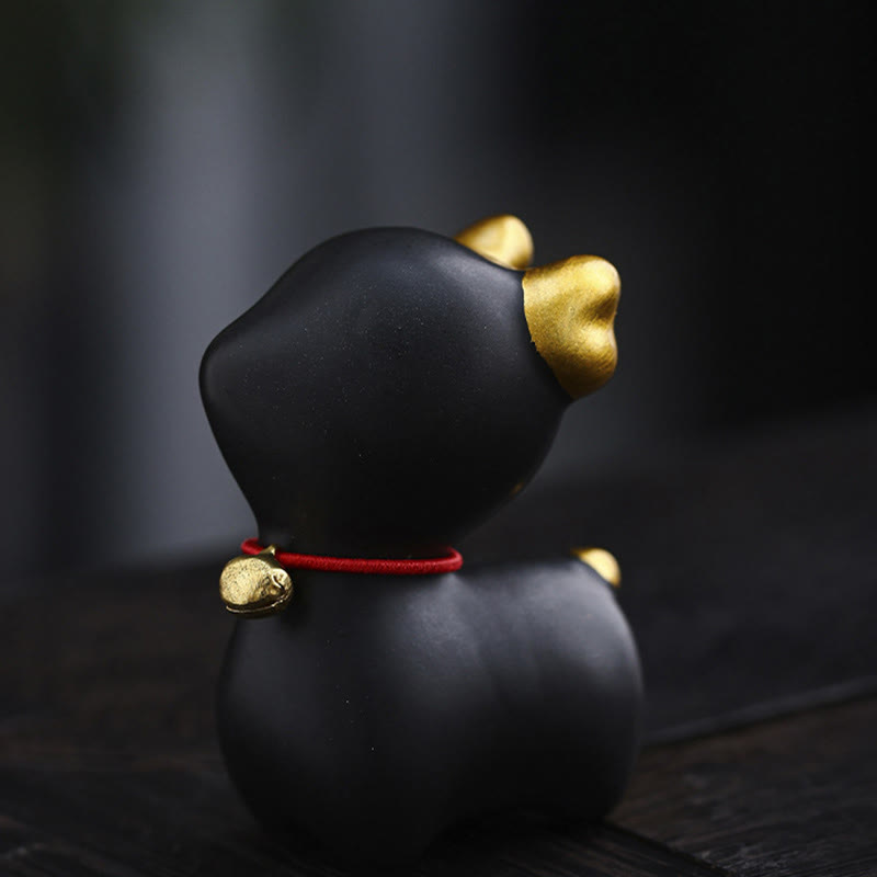 Buddha Stones ​​Mini Hirsch Tee Haustier Keramik Hause Schreibtisch Figur Dekoration - Schwarzer Hirsch 4*2,7*5,3 cm - image 19