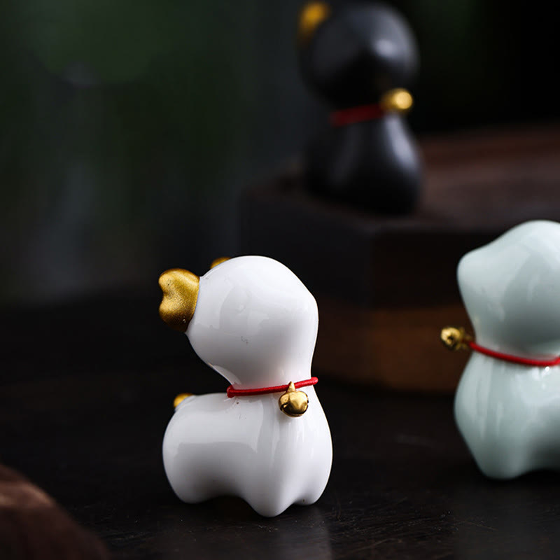 Buddha Stones ​​Mini Hirsch Tee Haustier Keramik Hause Schreibtisch Figur Dekoration - image 6