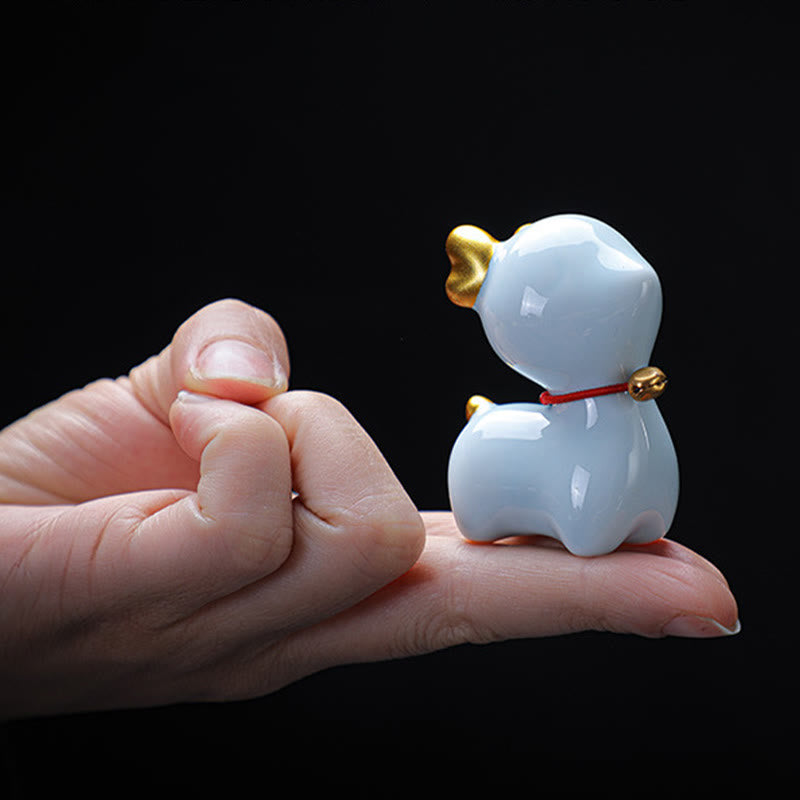 Buddha Stones ​​Mini Hirsch Tee Haustier Keramik Hause Schreibtisch Figur Dekoration - image 14