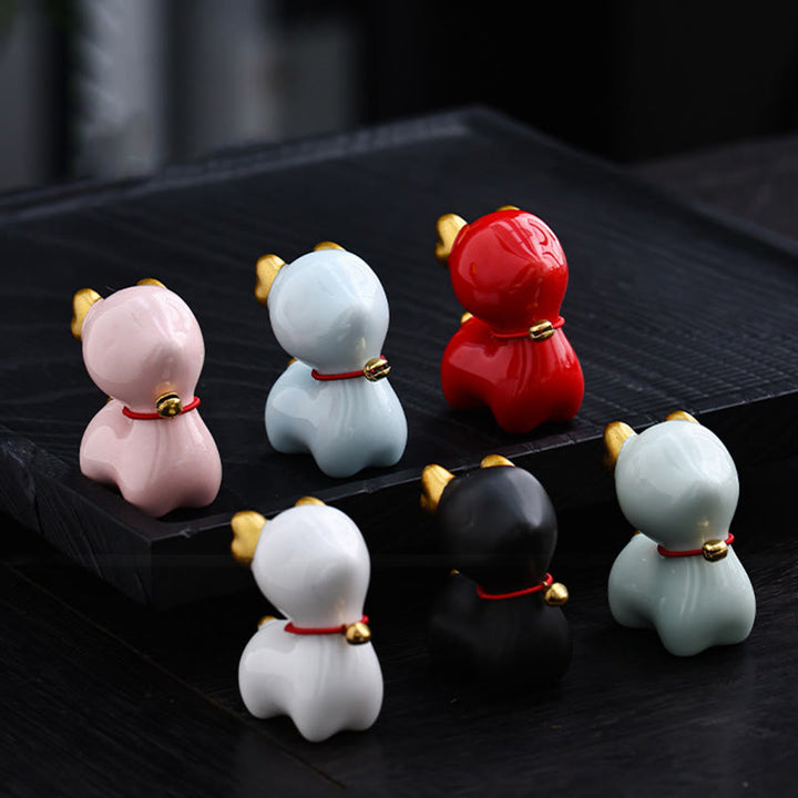 Buddha Stones ​​Mini Hirsch Tee Haustier Keramik Hause Schreibtisch Figur Dekoration - image 25