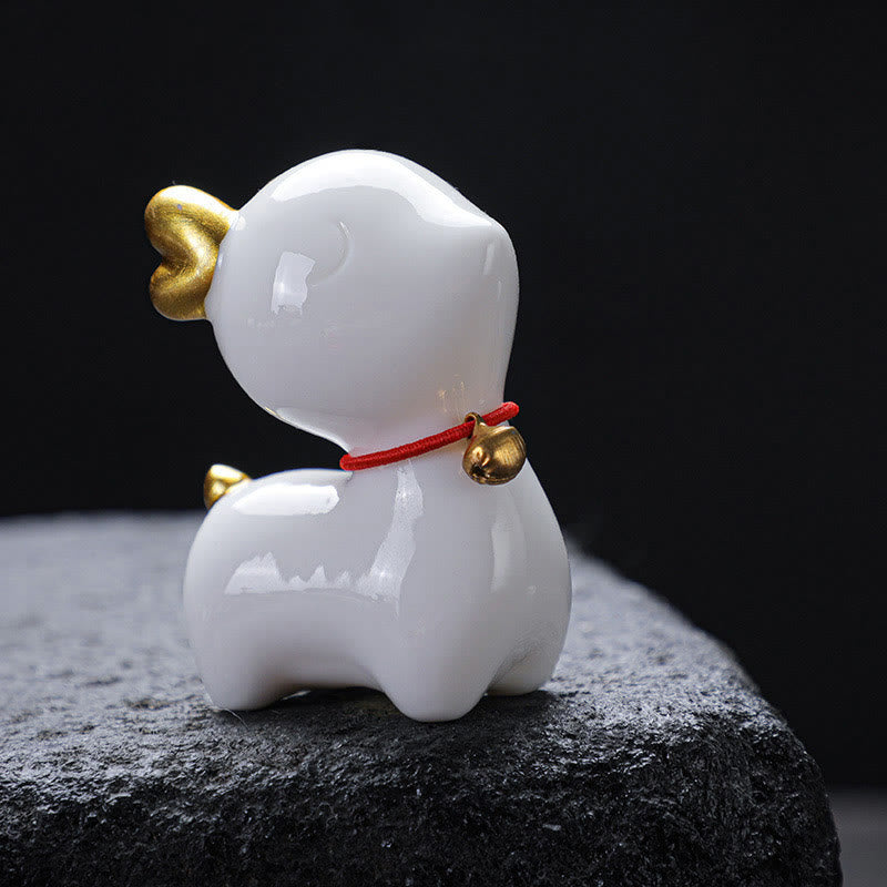 Buddha Stones ​​Mini Hirsch Tee Haustier Keramik Hause Schreibtisch Figur Dekoration - image 3