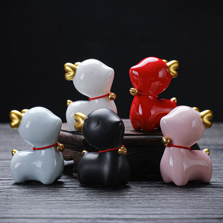 Buddha Stones ​​Mini Hirsch Tee Haustier Keramik Hause Schreibtisch Figur Dekoration - image 0