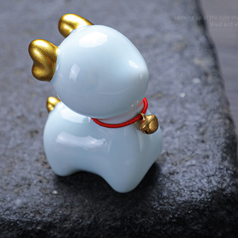 Buddha Stones ​​Mini Hirsch Tee Haustier Keramik Hause Schreibtisch Figur Dekoration - image 11