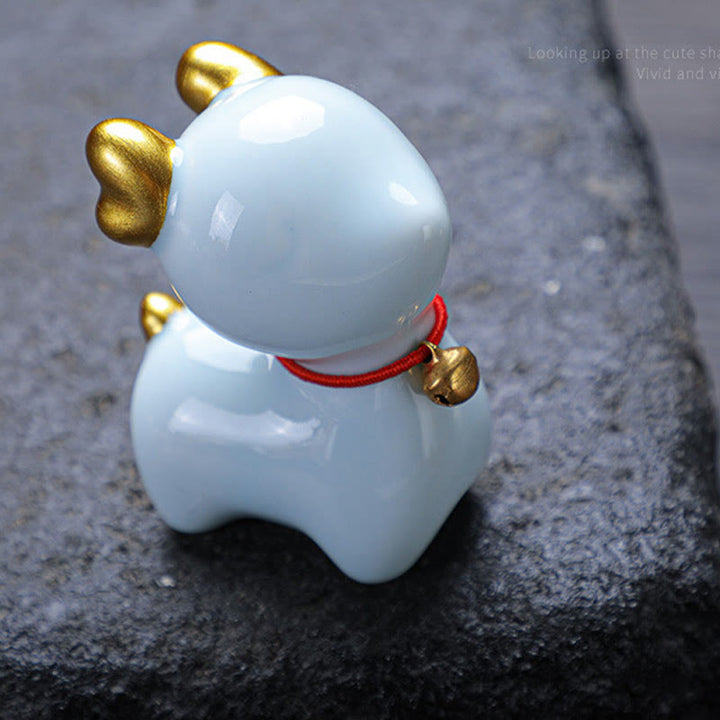 Buddha Stones ​​Mini Hirsch Tee Haustier Keramik Hause Schreibtisch Figur Dekoration - image 11