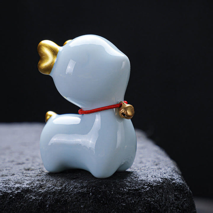 Buddha Stones ​​Mini Hirsch Tee Haustier Keramik Hause Schreibtisch Figur Dekoration - image 9