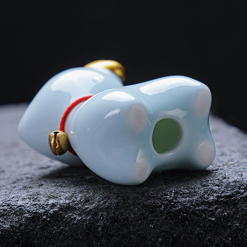 Buddha Stones ​​Mini Hirsch Tee Haustier Keramik Hause Schreibtisch Figur Dekoration - image 13