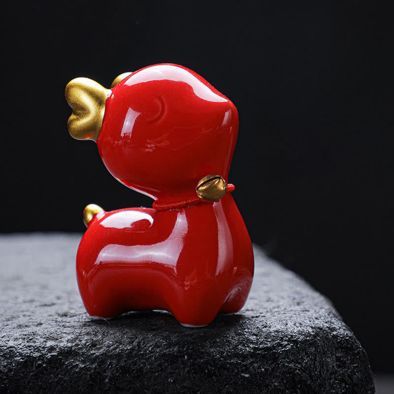 Buddha Stones ​​Mini Hirsch Tee Haustier Keramik Hause Schreibtisch Figur Dekoration - image 23