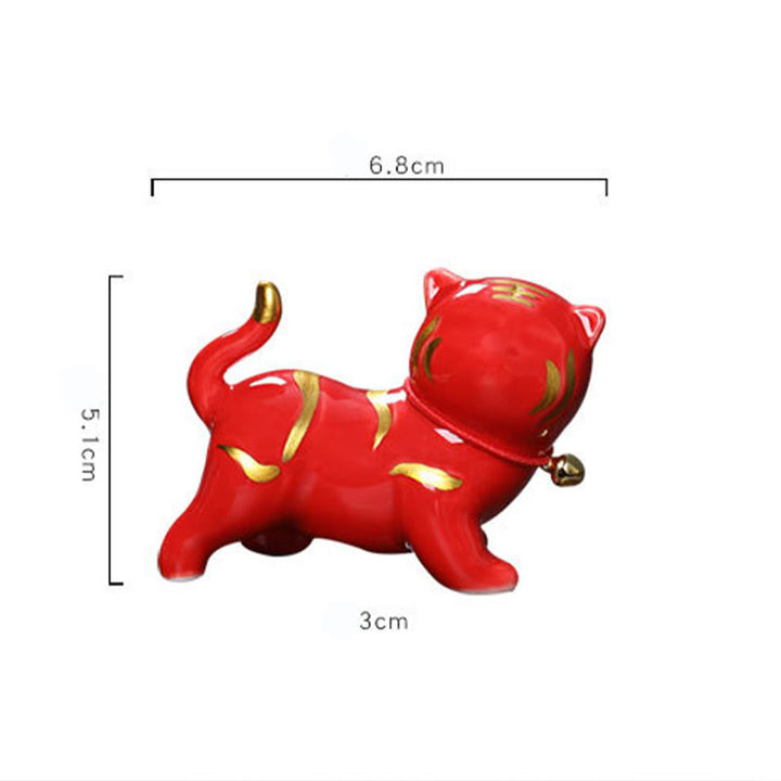 Buddha Stones ​​Mini Nette Tiger Tee Haustier Keramik Hause Schreibtisch Figur Dekoration - image 10