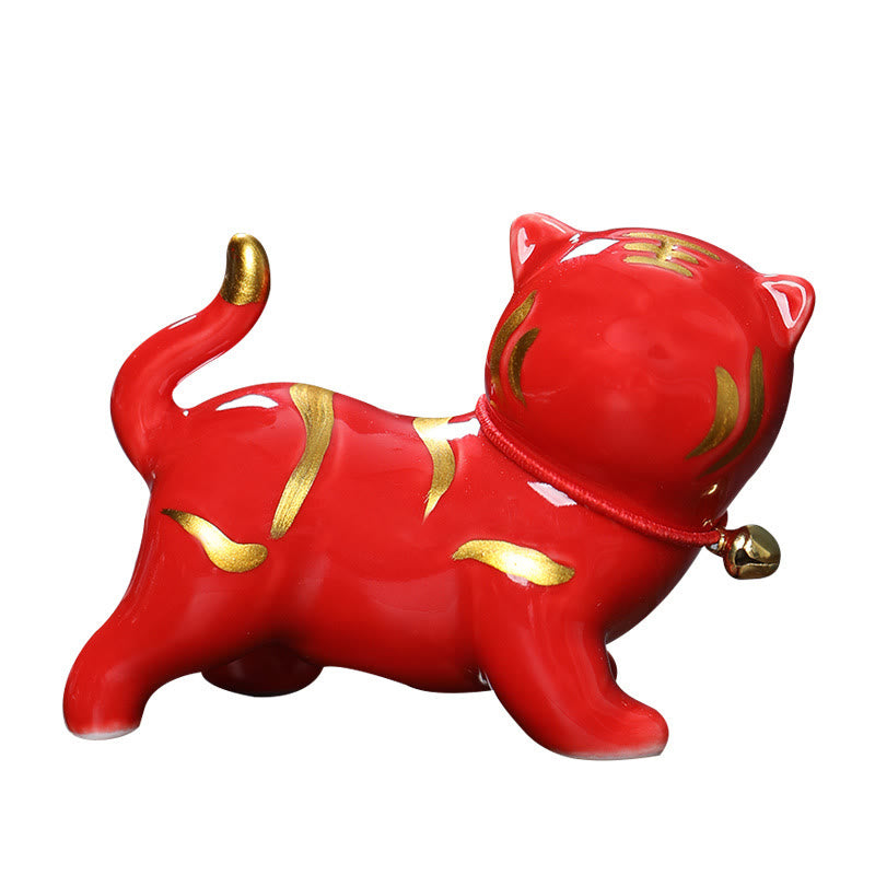 Buddha Stones ​​Mini Nette Tiger Tee Haustier Keramik Hause Schreibtisch Figur Dekoration - image 9
