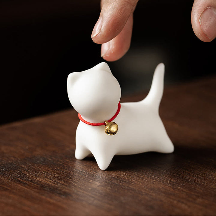 Buddha Stones ​​Mini süße stehend liegend Katze Tee Haustier Keramik Home Schreibtisch Figur Dekoration - image 8