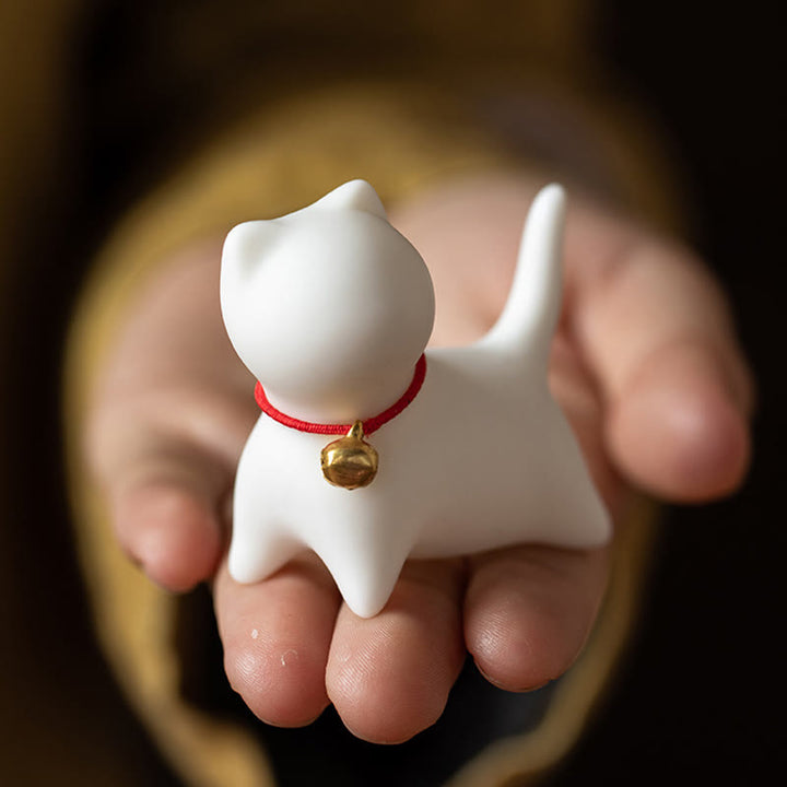 Buddha Stones ​​Mini süße stehend liegend Katze Tee Haustier Keramik Home Schreibtisch Figur Dekoration - image 8