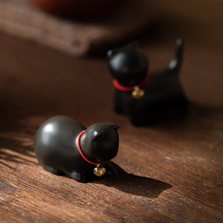 Buddha Stones ​​Mini süße stehend liegend Katze Tee Haustier Keramik Home Schreibtisch Figur Dekoration - image 25