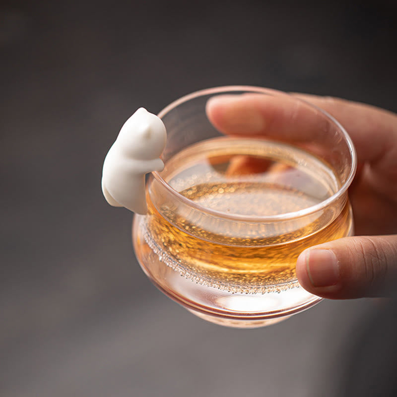 Buddha Stones ​​Mini Hängen Weiße Katze Tee Haustier Keramik Hause Schreibtisch Figur Dekoration - image 1